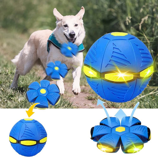 Pelota voladora interactiva para perros – resistente y recargable