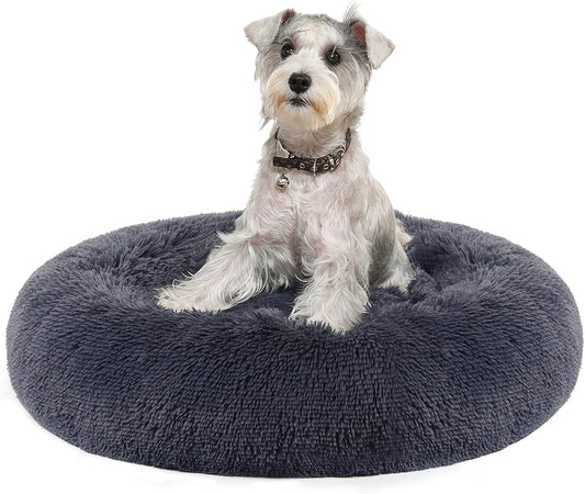 Cama mediana para perro 70 cm gris oscura acolchada y lavable