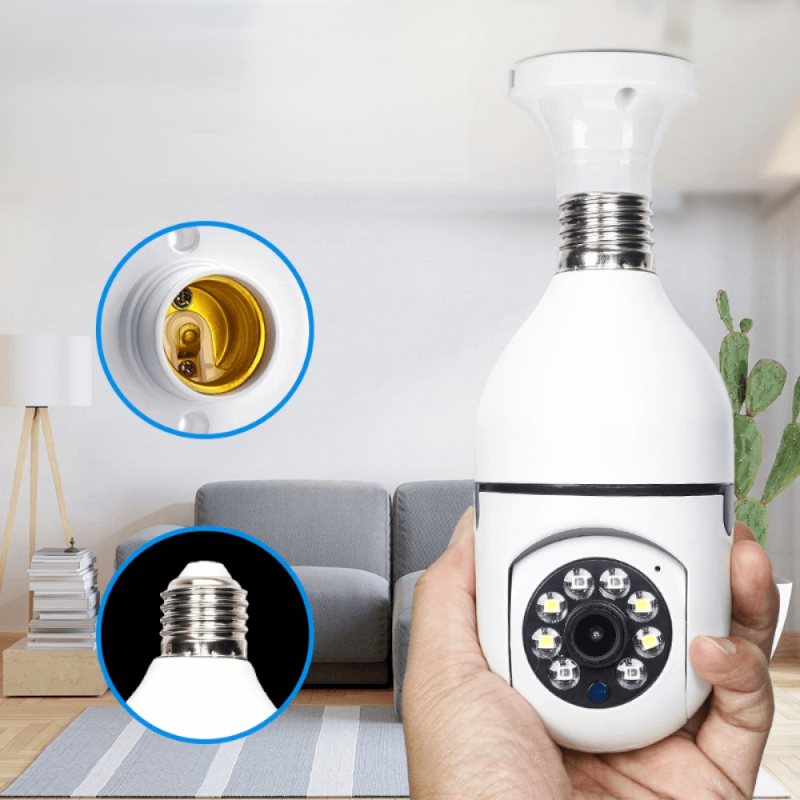 Cámara Bombillo Wi-Fi Spy 360 Para Vigilancia Discreta Con Visión Panorámica 360 Grados