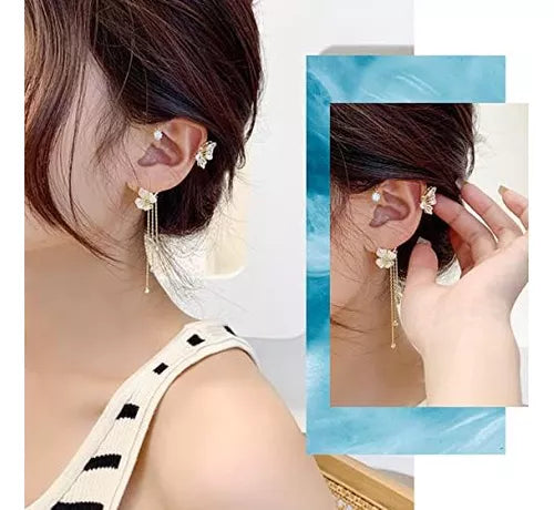 Aretes Mariposa Sin Perforación Elegantes Y Cómodos Para Mujer