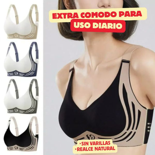 Sujetador Con Realce Sin Aros Cómodo Y Transpirable Para Mujer