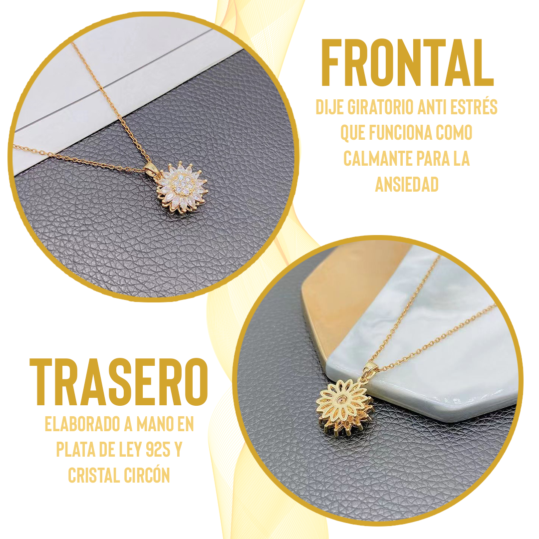 Collar De Girasol Giratorio Antiestrés De Aleación Hipoalergénica