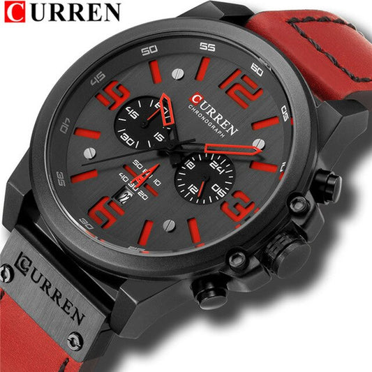 Reloj Curren De Cuarzo Con Correa De Cuero Auténtico Elegante Y Duradero