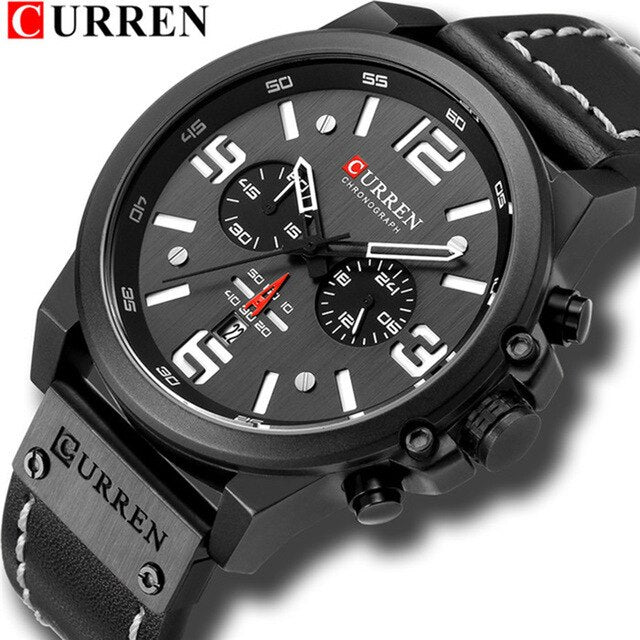 Reloj Curren De Cuarzo Con Correa De Cuero Auténtico Elegante Y Duradero