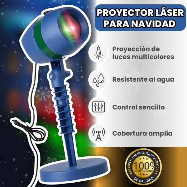 Proyector Luces Laser para Navidad Decoración Exterior Festiva Resistente al Agua