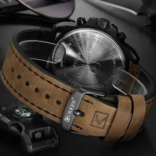 Reloj Curren De Cuarzo Con Correa De Cuero Auténtico Elegante Y Duradero