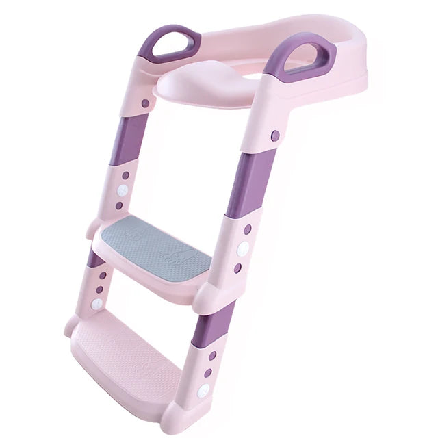 Asiento De Inodoro Con Escalera Para Niños Seguro Y Ergonómico