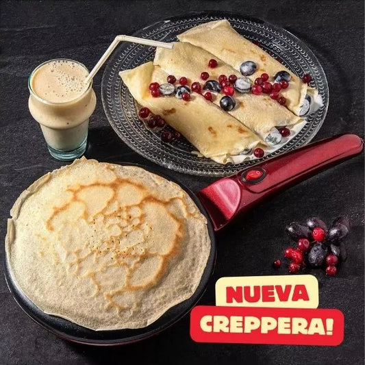 Crepera Eléctrica Premium Nuevo Modelo 2025 con Control de Temperatura Ajustable y Placa Antiadherente