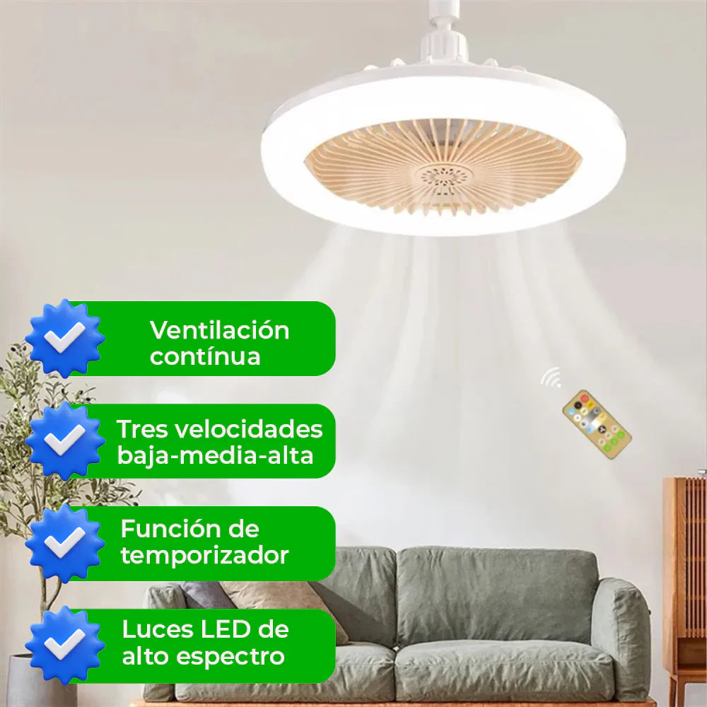 Breezelight Lampara Led Y Ventilador Premium Para Hogar Y Oficina
