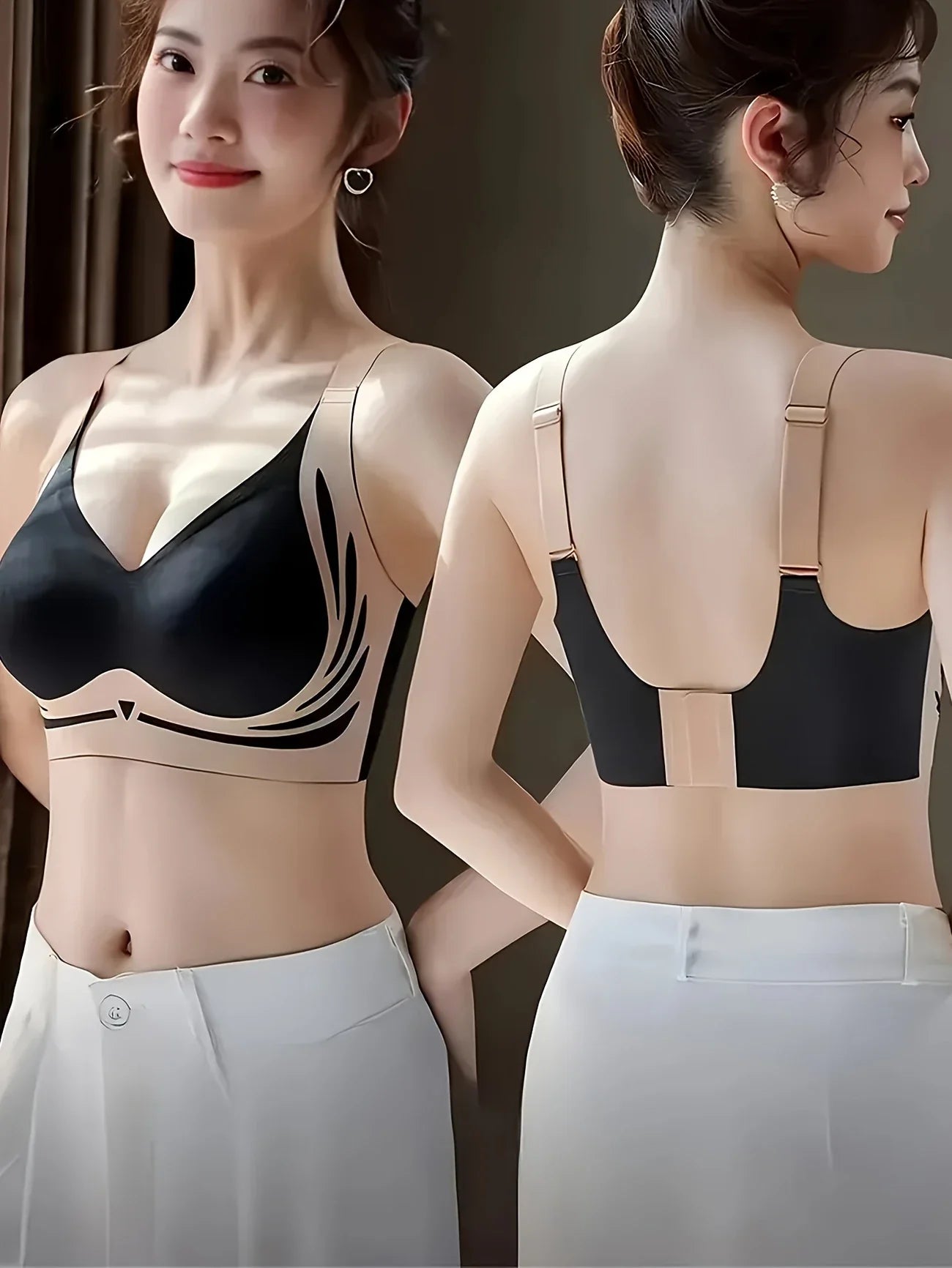 Sujetador Con Realce Sin Aros Cómodo Y Transpirable Para Mujer