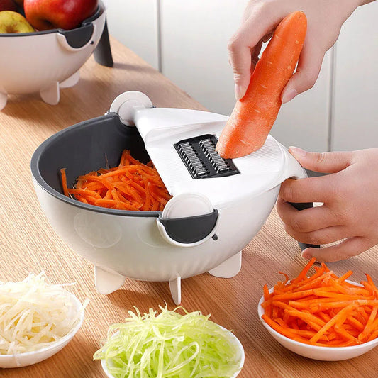 Rallador Cortador Verduras 9 En 1 Multifuncional Con Cuchillas Intercambiables