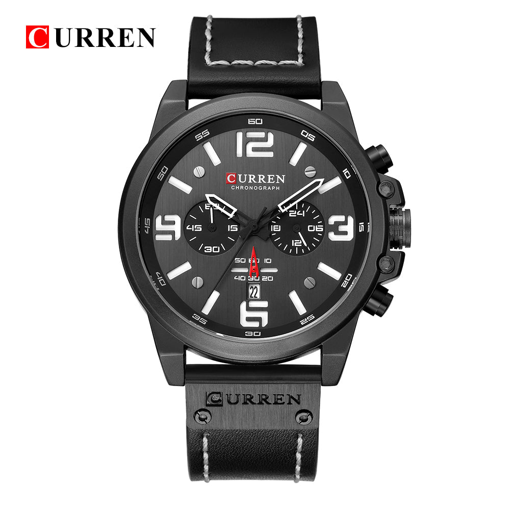 Reloj Curren De Cuarzo Con Correa De Cuero Auténtico Elegante Y Duradero