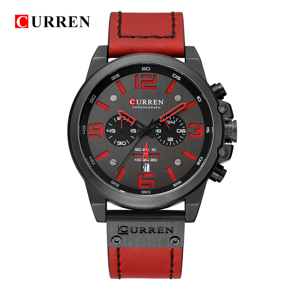 Reloj Curren De Cuarzo Con Correa De Cuero Auténtico Elegante Y Duradero