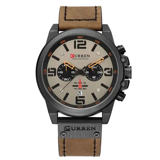 Reloj Curren De Cuarzo Con Correa De Cuero Auténtico Elegante Y Duradero